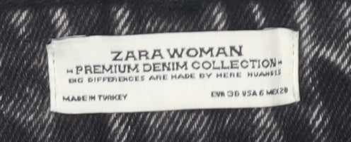 Zara Women's Black Acid Wash Straight Jeans, Size 12