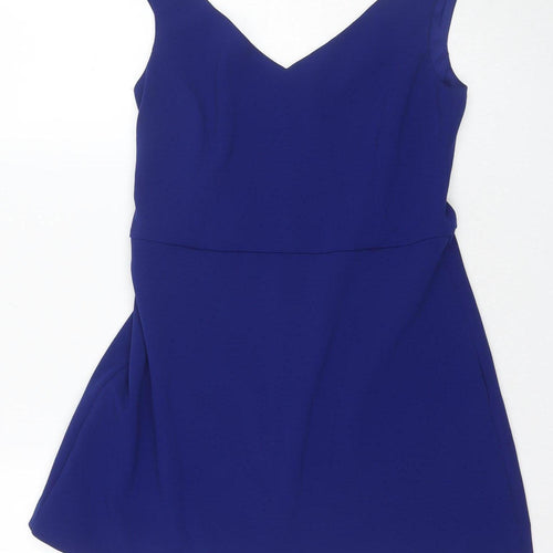 Zara Women's Blue Sleeveless Jumpsuit Size 12