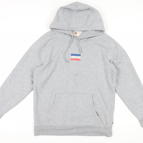 Levi's Men's Grey Medium Logo Pullover Hoodie