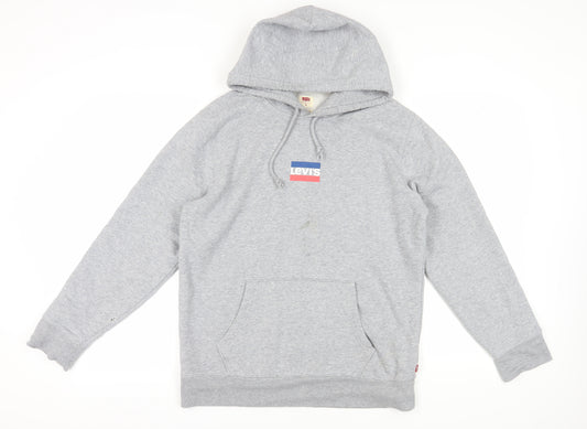 Levi's Men's Grey Medium Logo Pullover Hoodie