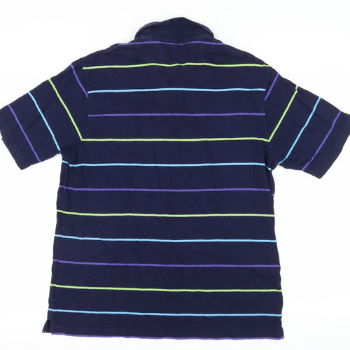 Viyella Men's XL Blue Striped Polo Shirt