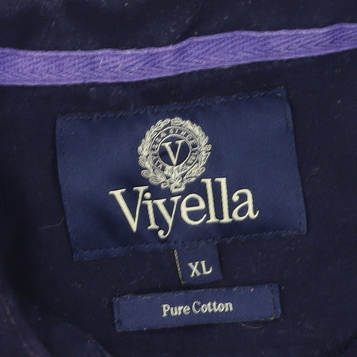 Viyella Men's XL Blue Striped Polo Shirt