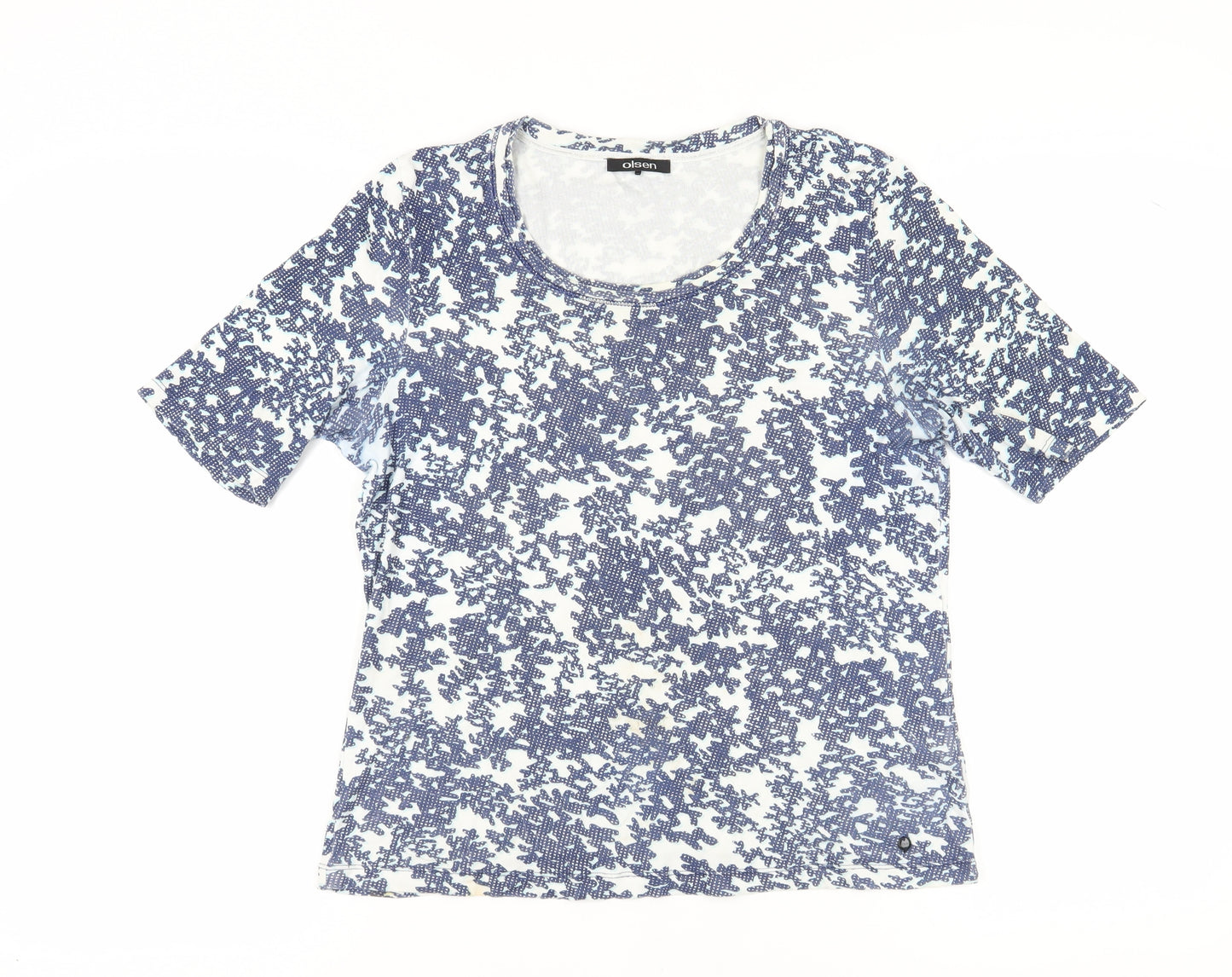 Olsen Women's Blue T-Shirt Size 14 Round Neck