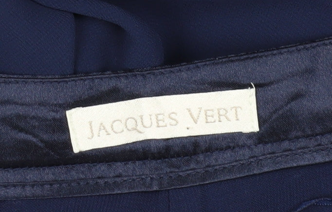 Jacques Vert Women's Blue Wide-Leg Trousers Size 12