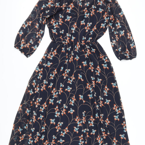 Miss Selfridge Women's Floral V-Neck Midi Dress Size 10