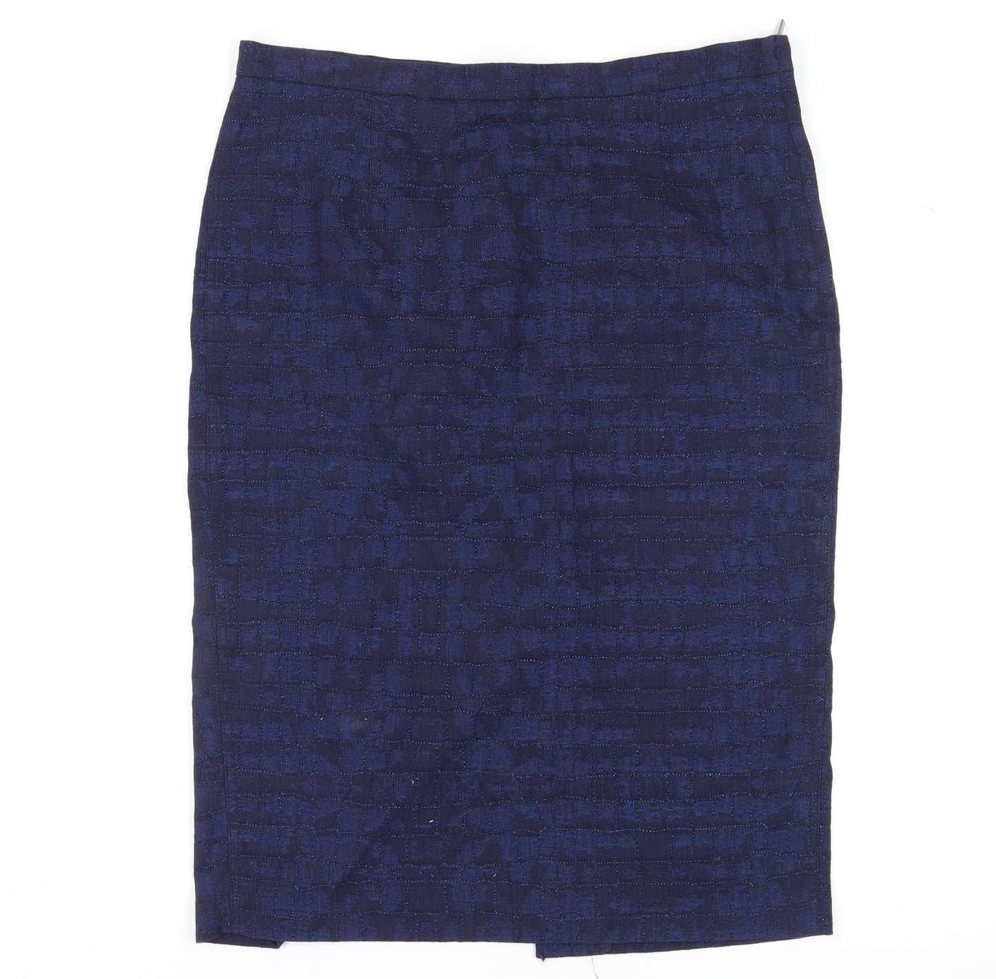 Marks and Spencer Women's Blue Check Pencil Skirt Size 16