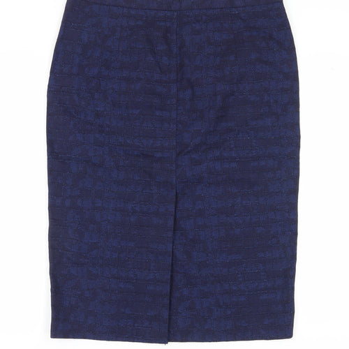 Marks and Spencer Women's Blue Check Pencil Skirt Size 16