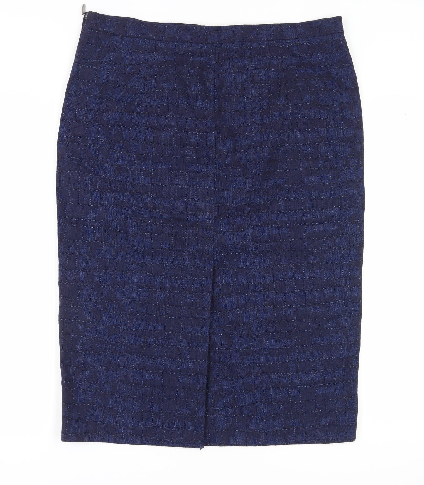 Marks and Spencer Women's Blue Check Pencil Skirt Size 16