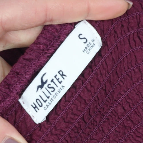 Hollister Women's Purple Playsuit S V-Neck Long Sleeve Casual