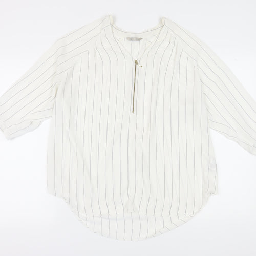 Marks and Spencer Women Ivory Striped Basic Blouse