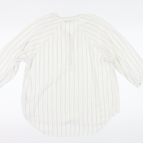Marks and Spencer Women Ivory Striped Basic Blouse
