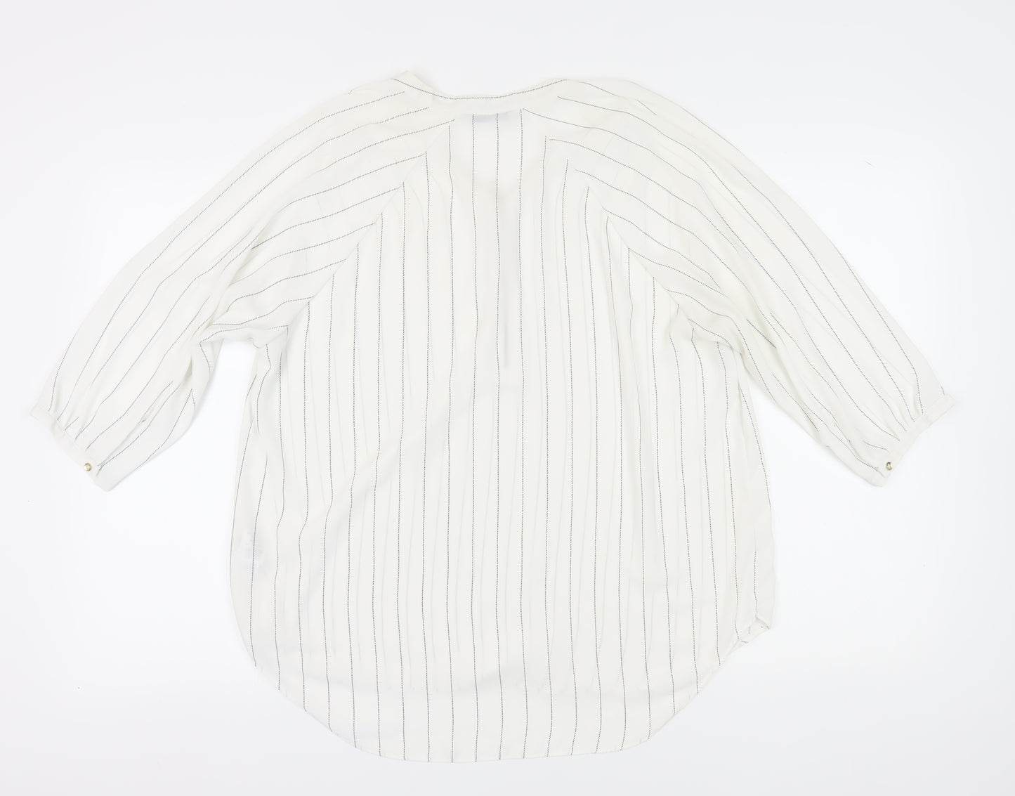 Marks and Spencer Women Ivory Striped Basic Blouse