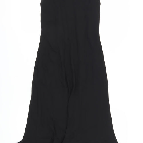 BHS Women's Black Midi Sheath Dress Size 12 Chiffon