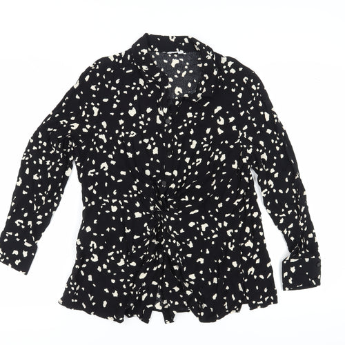 Sonder Studio Women’s Black Animal Print Blouse, Size 16