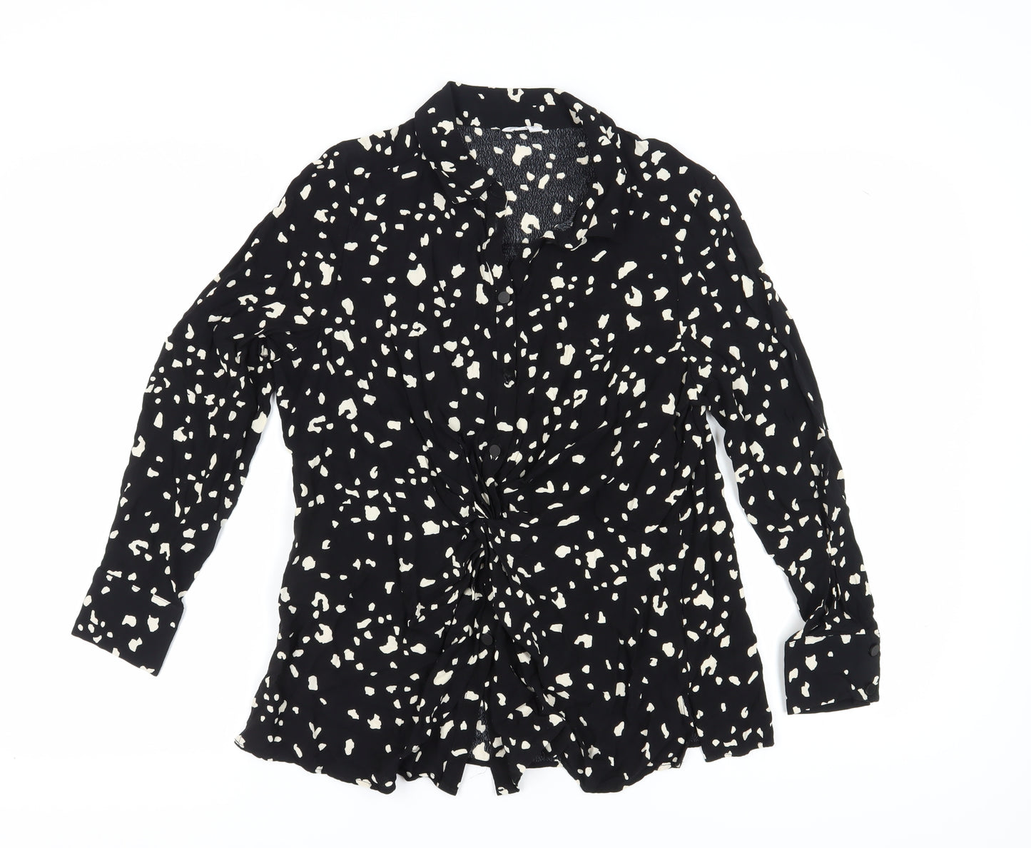 Sonder Studio Women’s Black Animal Print Blouse, Size 16