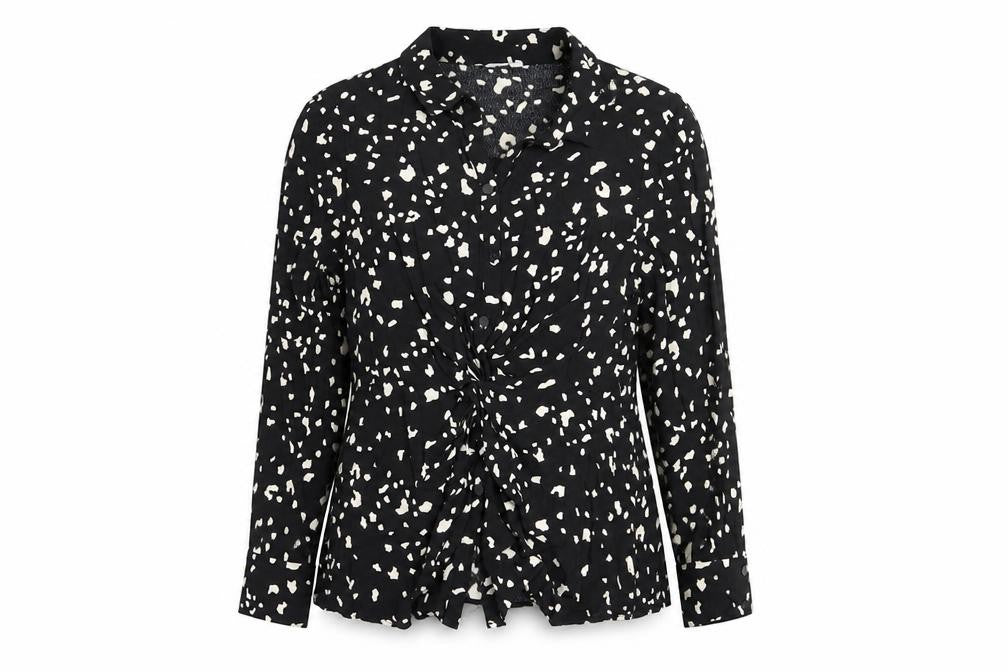 Sonder Studio Women’s Black Animal Print Blouse, Size 16