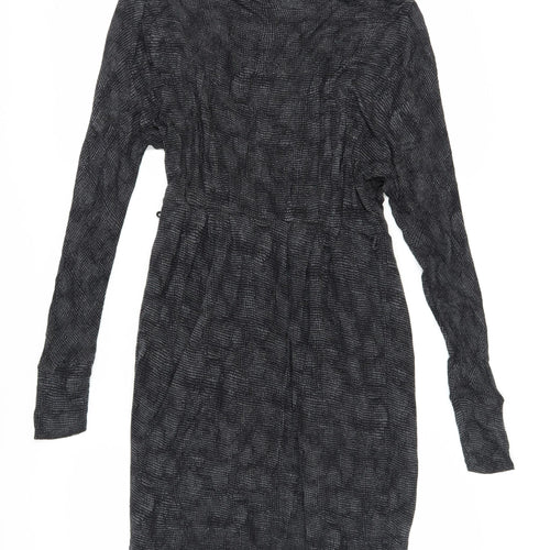 Jigsaw Women's Black S Geometric Long Sleeve Dress