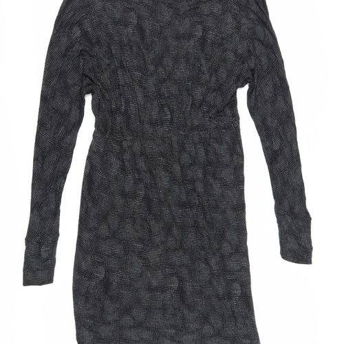 Jigsaw Women's Black S Geometric Long Sleeve Dress