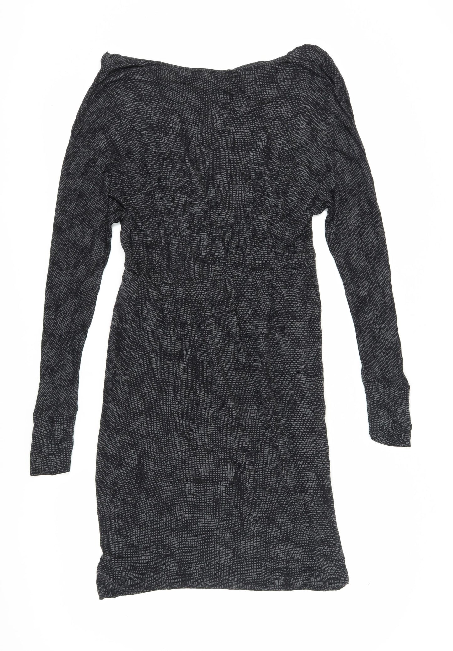 Jigsaw Women's Black S Geometric Long Sleeve Dress