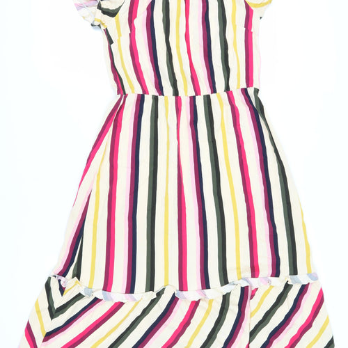 Oasis Women's Multicoloured Striped A-Line Dress Size 10