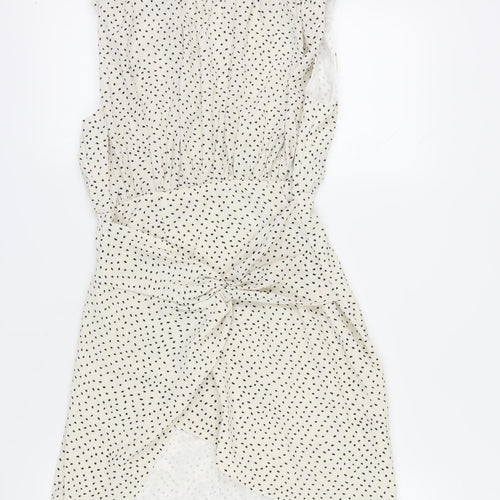 PrettyLittleThing Women Ivory Polka Dot Shift Dress