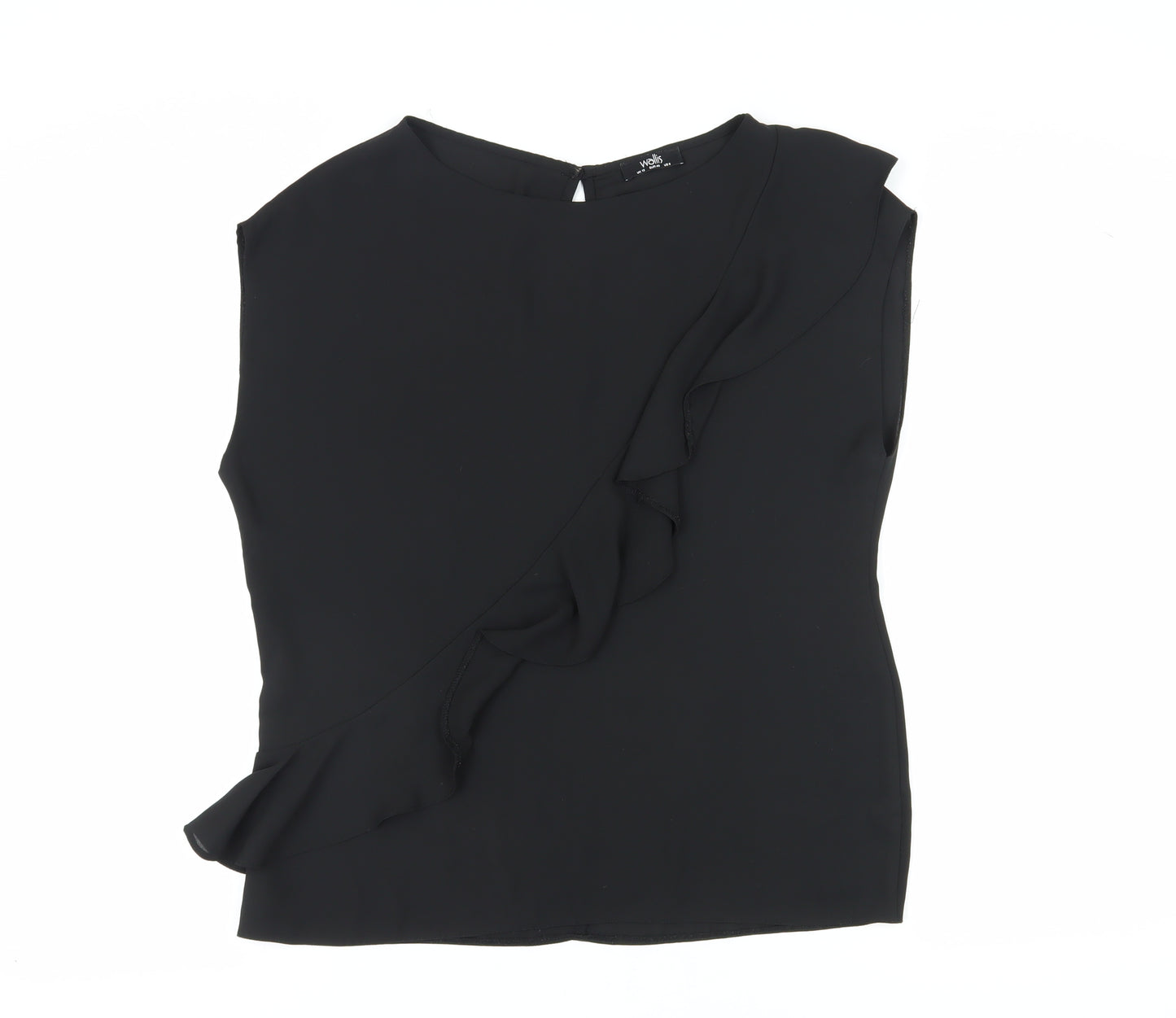 Wallis Women’s Black Sleeveless Ringer Blouse Size 12