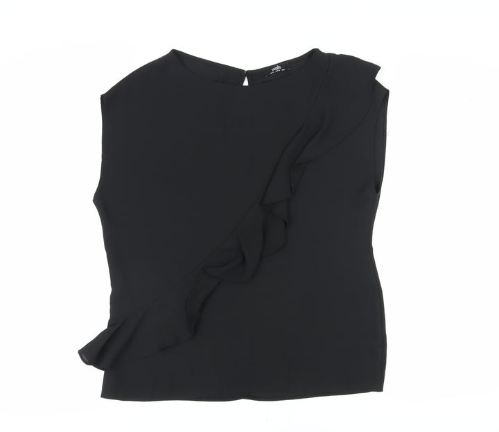 Wallis Women’s Black Sleeveless Ringer Blouse Size 12