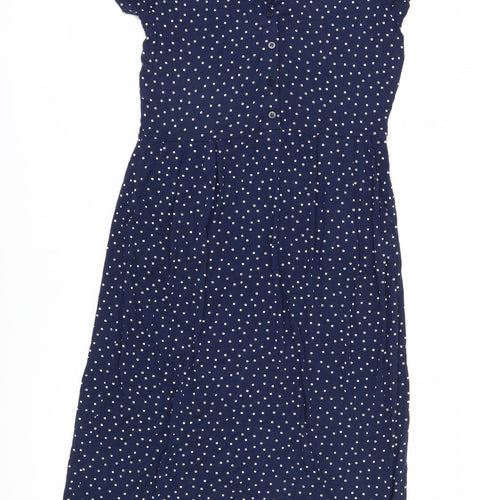 Boden Women's Blue Polka Dot V-Neck Dress, Size M