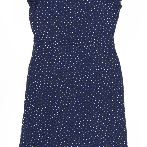 Boden Women's Blue Polka Dot V-Neck Dress, Size M