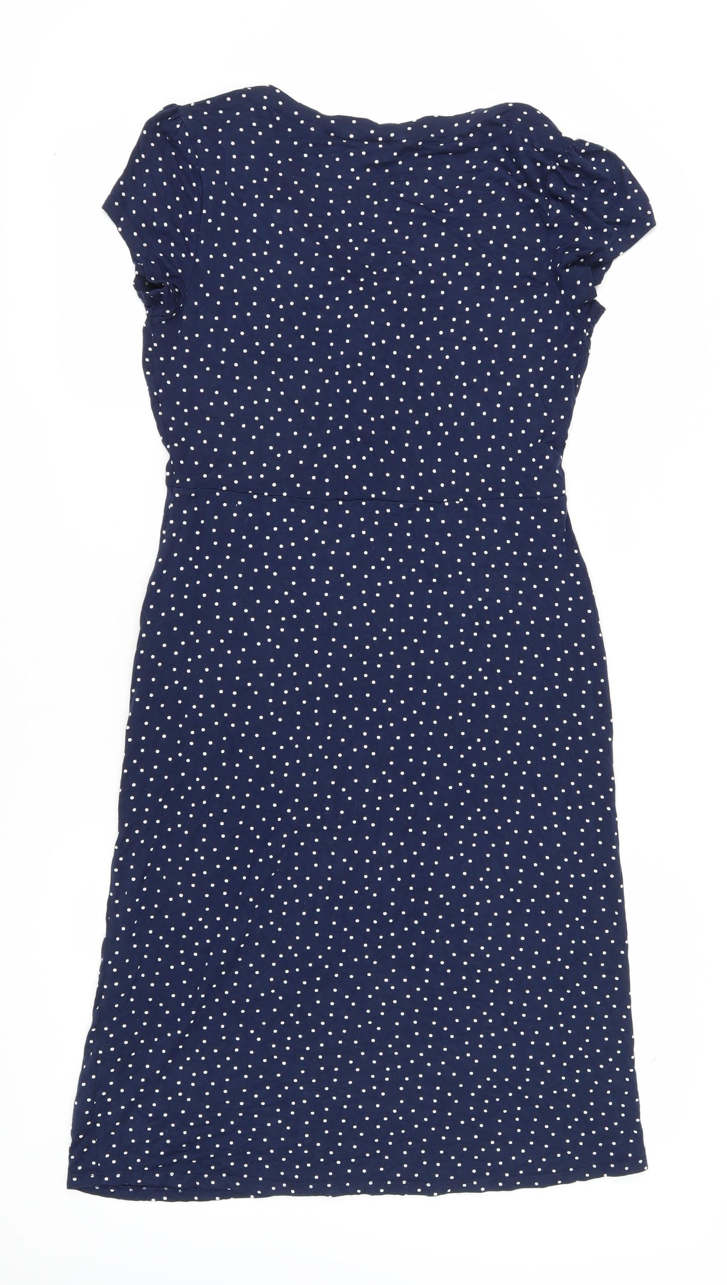 Boden Women's Blue Polka Dot V-Neck Dress, Size M