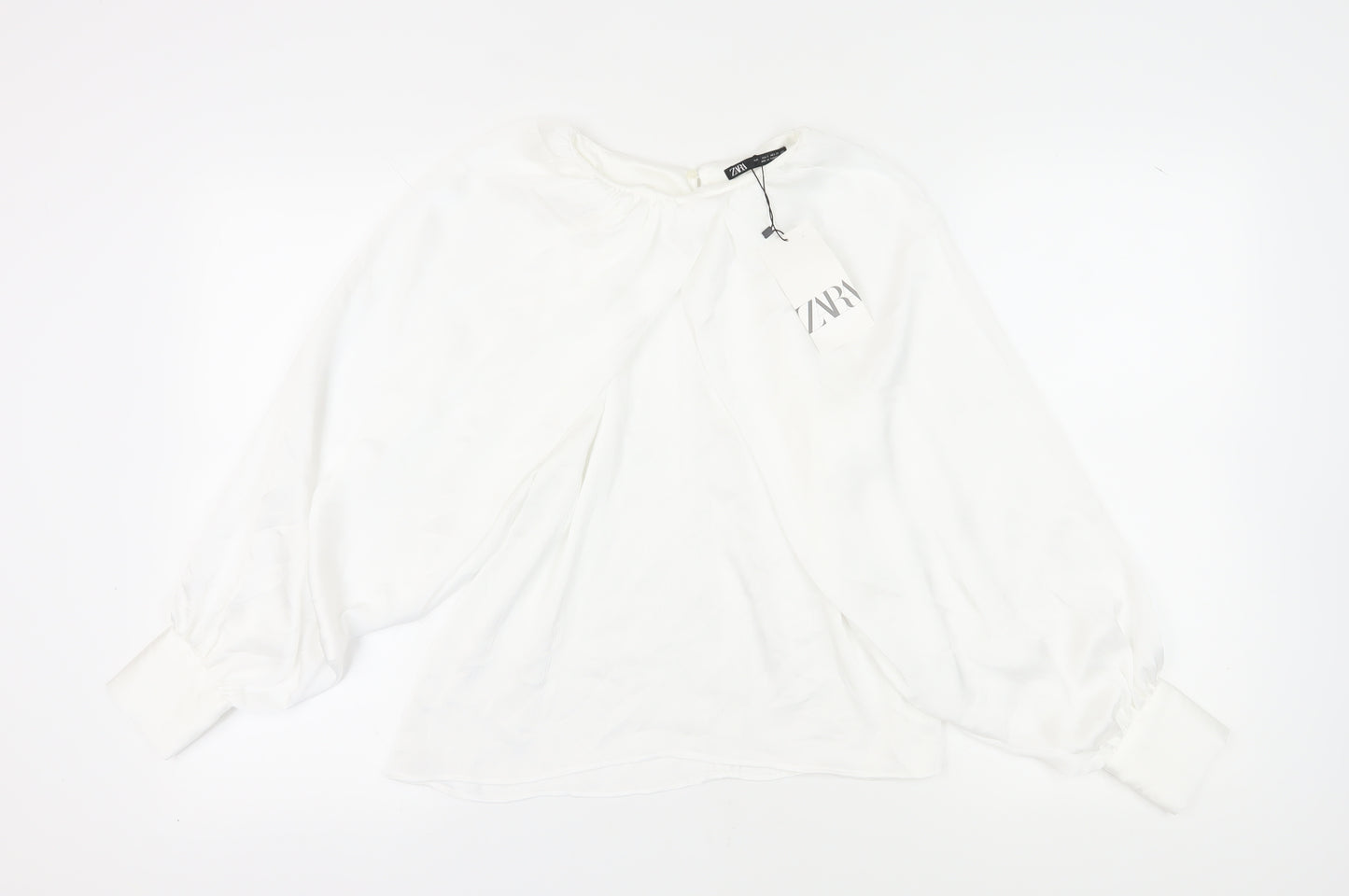 Zara Women’s White Blouse, S, Balloon Sleeve