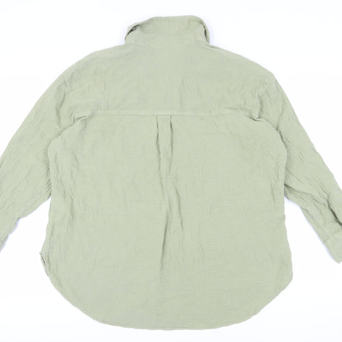 H&M Women's Green XL Button-Up Long Sleeve Shirt