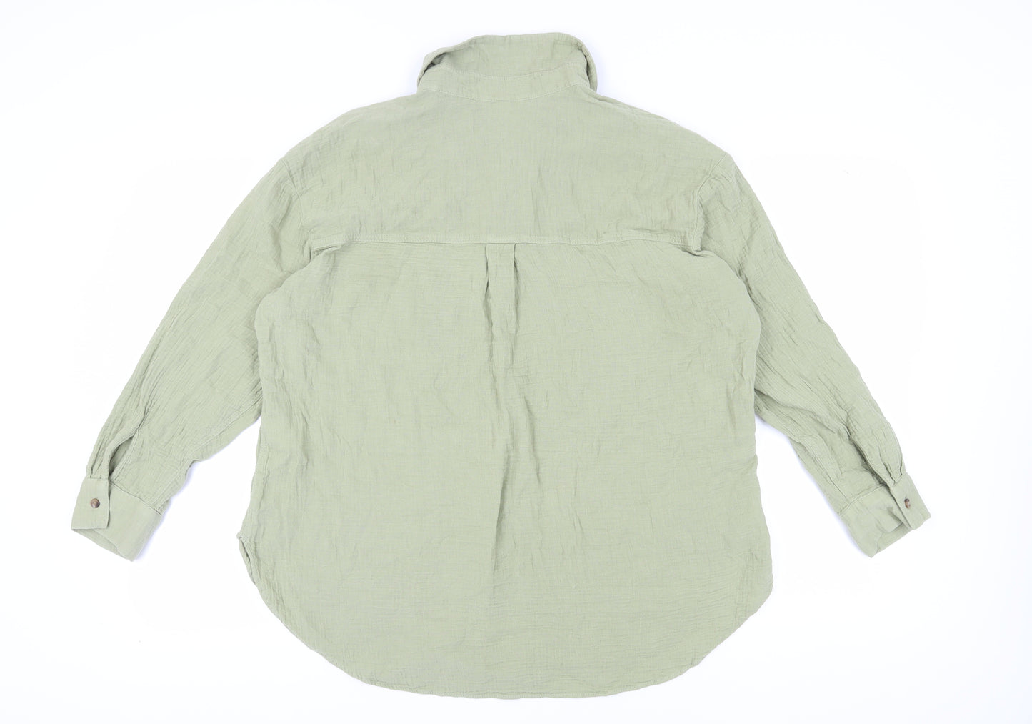 H&M Women's Green XL Button-Up Long Sleeve Shirt