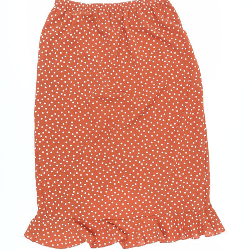 Quiz Women's Orange Polka Dot Wrap Midi Skirt