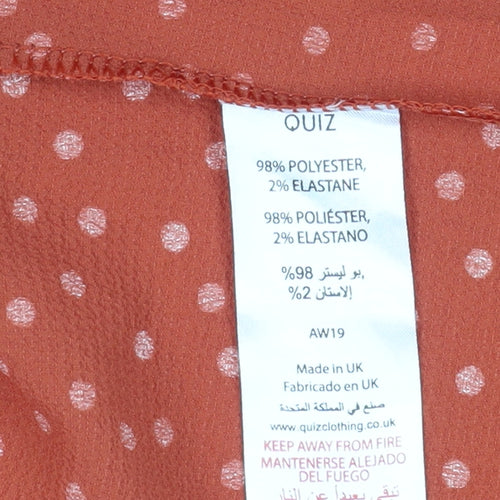 Quiz Women's Orange Polka Dot Wrap Midi Skirt