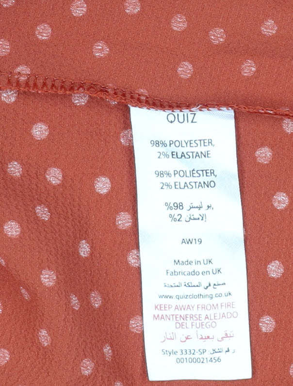 Quiz Women's Orange Polka Dot Wrap Midi Skirt