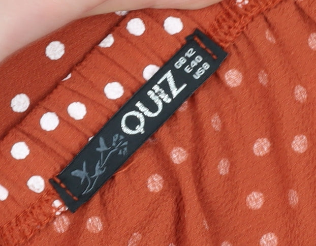 Quiz Women's Orange Polka Dot Wrap Midi Skirt