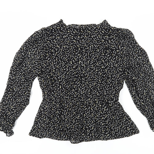 Marks and Spencer Women's Black Floral Blouse Size 12