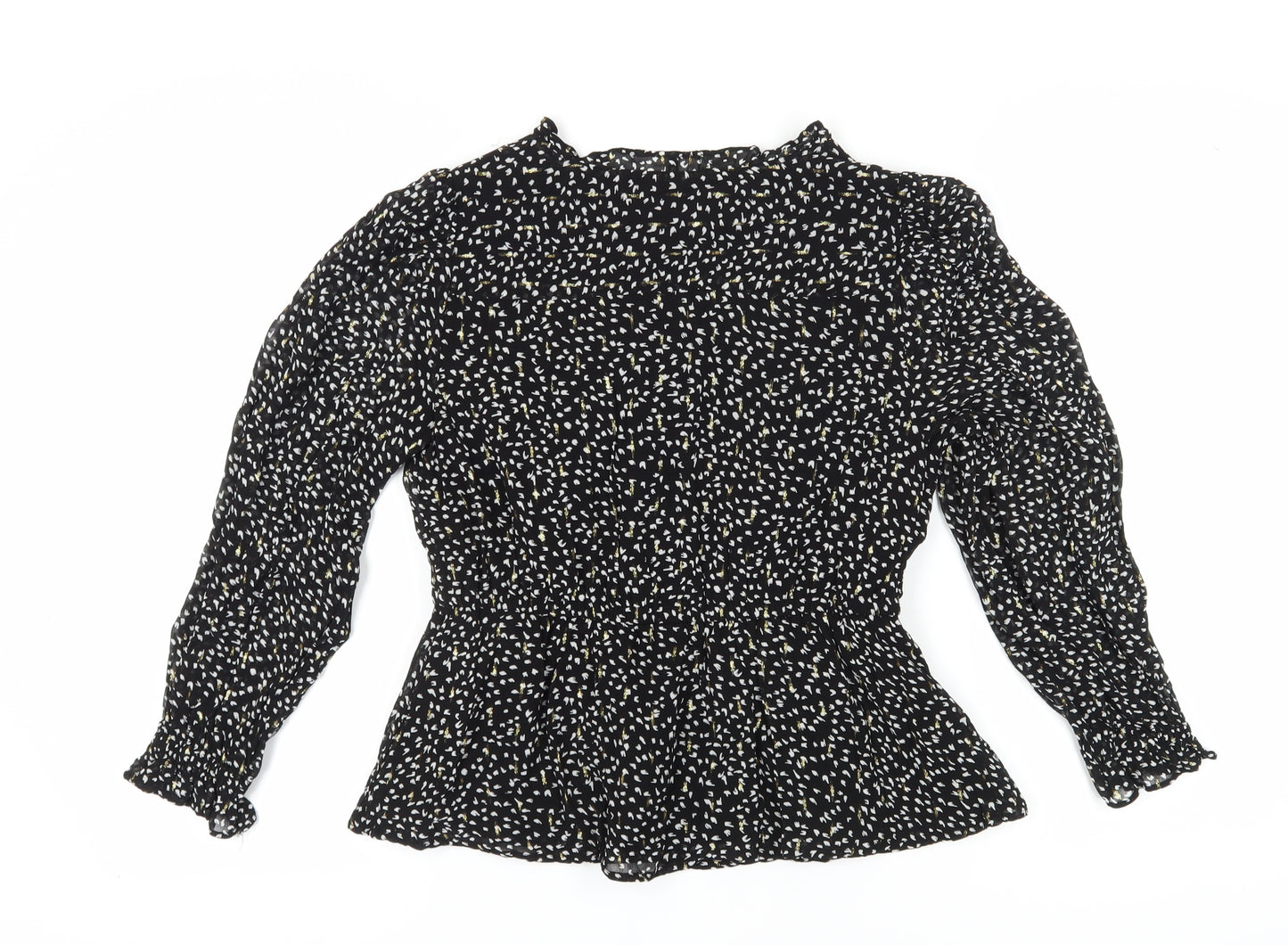 Marks and Spencer Women's Black Floral Blouse Size 12