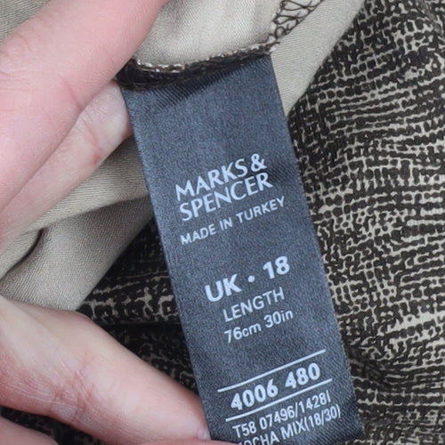 Marks and Spencer Women's Brown Knee-Length Skirt, Size 18