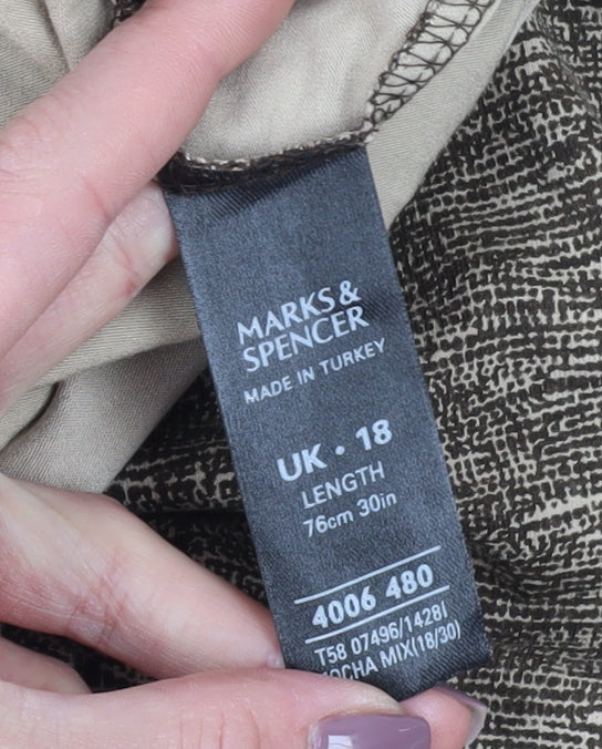 Marks and Spencer Women's Brown Knee-Length Skirt, Size 18
