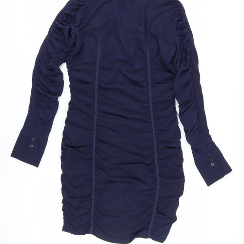 Zara Women's Blue XL Knee-Length Shirt Dress