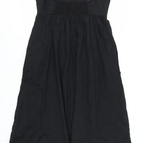 Zara Black Cotton Slip Dress, Size 16