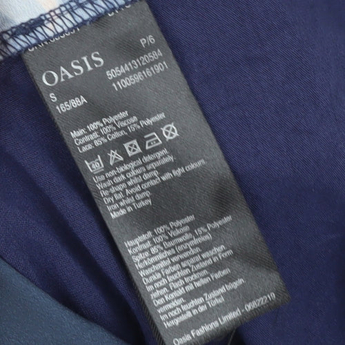 Oasis Women's Blue Animal Print Blouse S