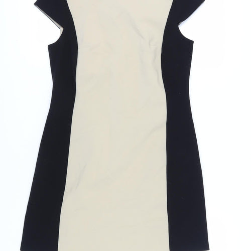 Warehouse Women's Sheath Dress Beige Black Size 12