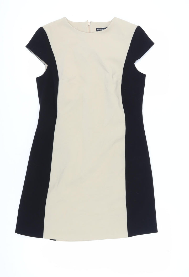 Warehouse Women's Sheath Dress Beige Black Size 12