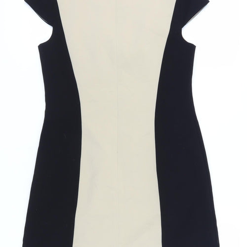 Warehouse Women's Sheath Dress Beige Black Size 12