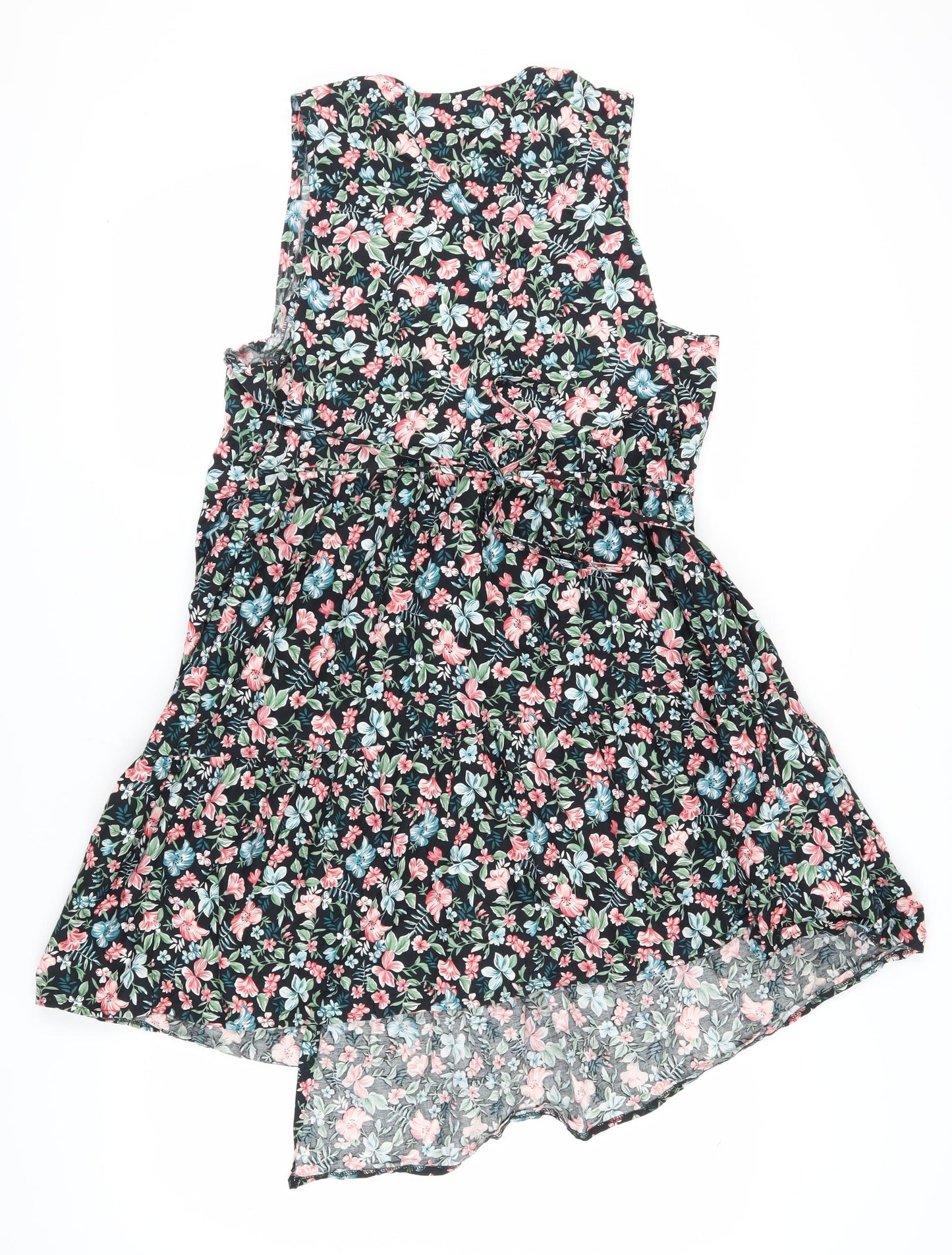 ASOS Women’s A-Line Floral Dress Size 18 Multicoloured V-Neck