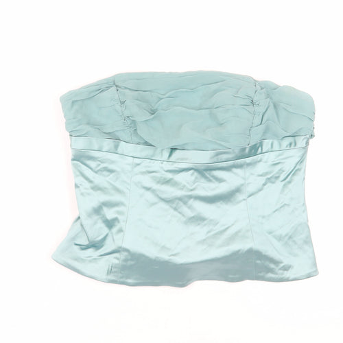 Coast Women's Blue Camisole Blouse, Size 14, Strapless, Slim Fit