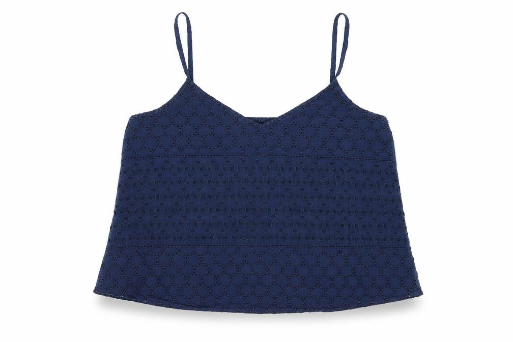 Front view of Hollister Women's Blue M Camisole Tank Top